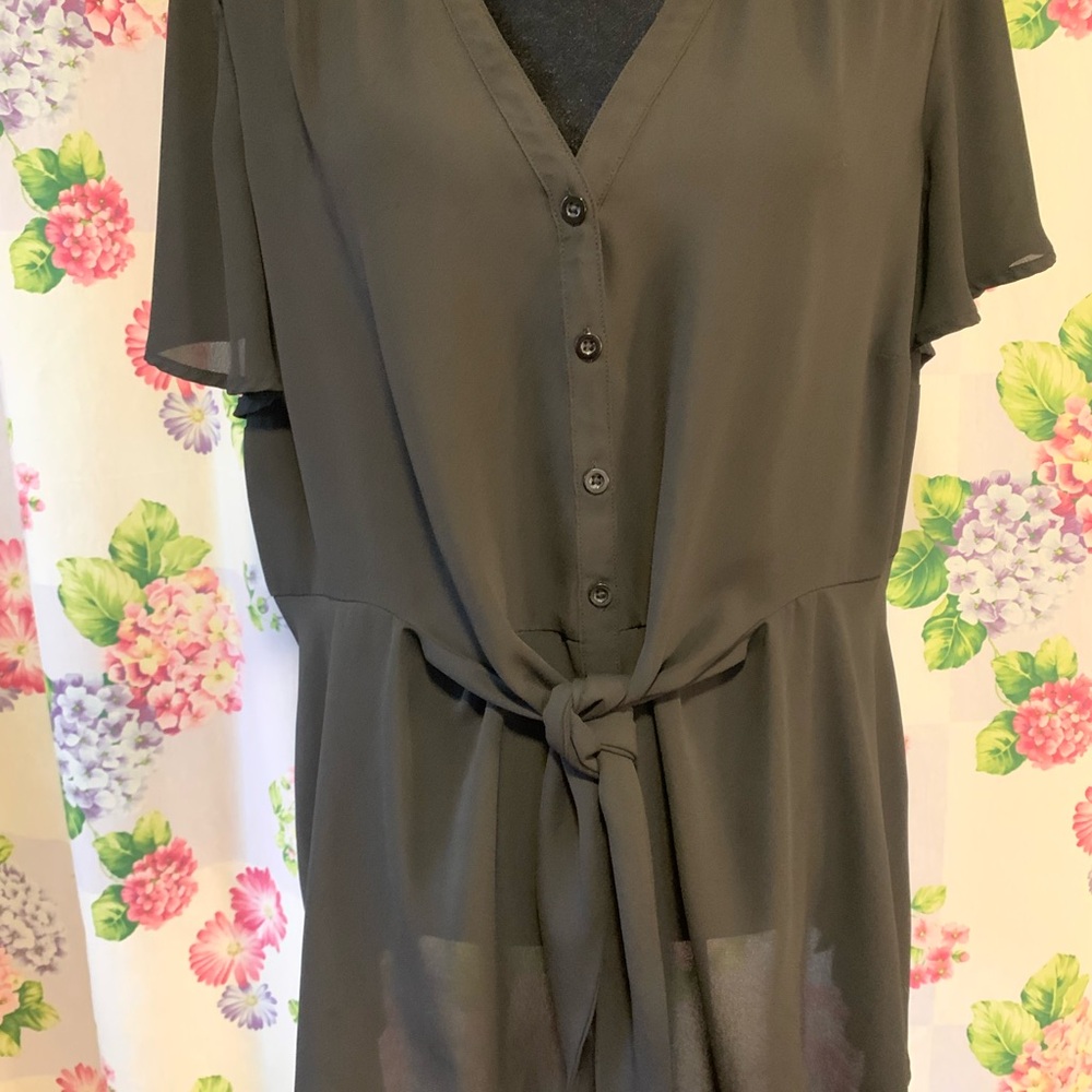 Torrid Classic Black Blouse with Tie
